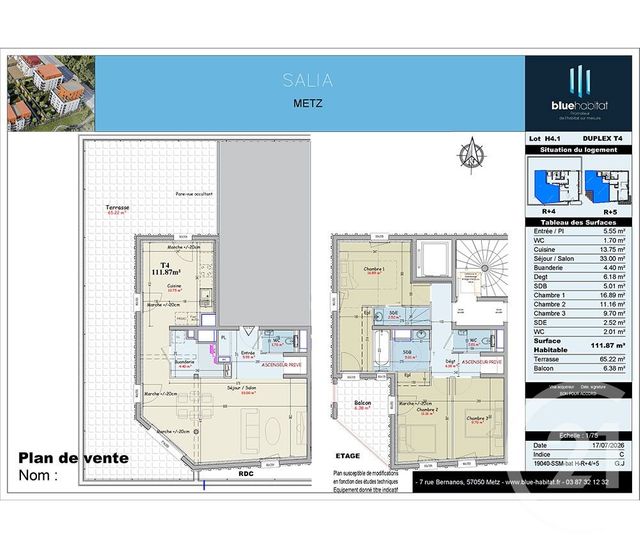 Appartement F4 à vendre - 4 pièces - 114.5 m2 - METZ - 57 - LORRAINE - Century 21 Gestion Et Patrimoine