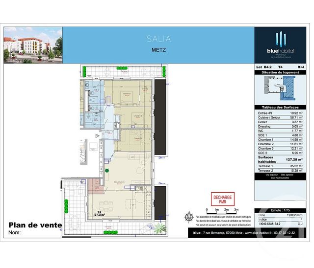 Appartement F4 à vendre - 4 pièces - 127.28 m2 - METZ - 57 - LORRAINE - Century 21 Gestion Et Patrimoine