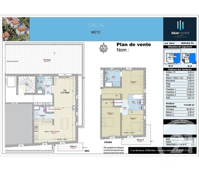 Appartement F4 à vendre - 4 pièces - 114.5 m2 - METZ - 57 - LORRAINE - Century 21 Gestion Et Patrimoine